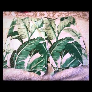 Green Floral Shorts